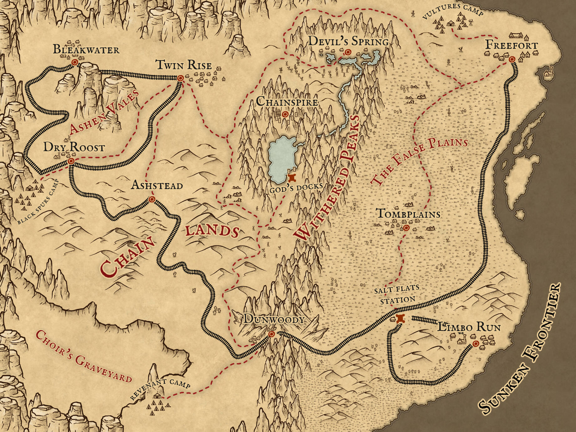Map of the Dustlands circa 472 P.R.